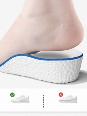 Comfort Foam Wedge Slide - White with Blue Trim 3.5cm